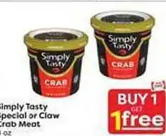 Weis Markets Simply tasty special or claw crab meat offer