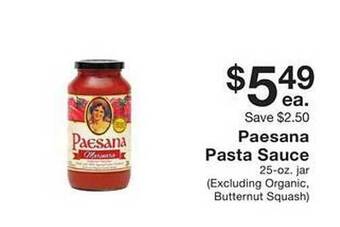 Fairway Store Market Paesana pasta sauce offer