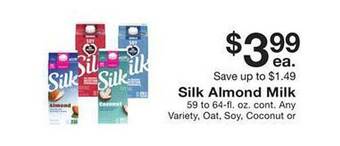 Fairway Store Market Silk almond milk offer