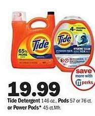 Meijer Tide detergent pods or power pods offer