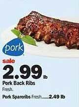 Meijer Pork back ribs offer