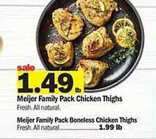 Meijer Meijer family pack chicken thighs offer