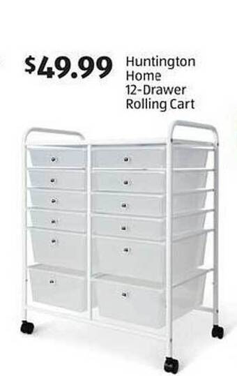 Aldi Huntington home 12-drawer rolling cart offer