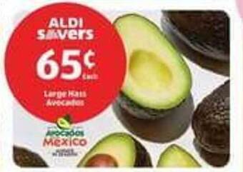 Aldi Large hass avocados offer