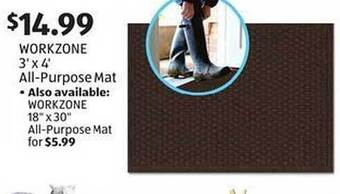 Aldi Workzone 3'x4' all-purpose mat offer