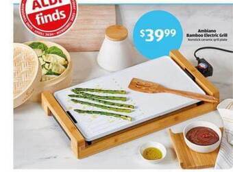 Aldi Ambiano bamboo electric grill offer