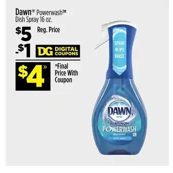 Dollar General Dawn® powerwash™ dish spray offer