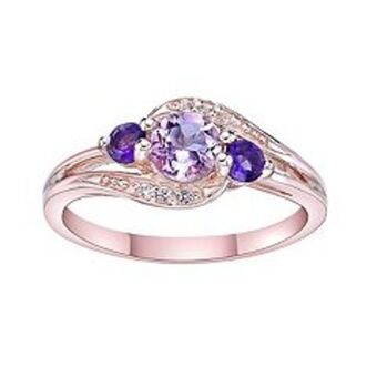 Kohl's Gemminded 14k rose gold over silver pink amethyst & white topaz ring offer