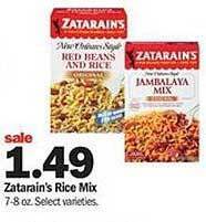 Meijer Zatarain's rice mix offer
