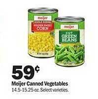Meijer Meijer canned vegetables offer