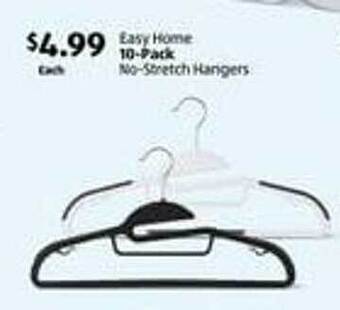 Aldi Easy home 10-pack no-stretch hangers offer