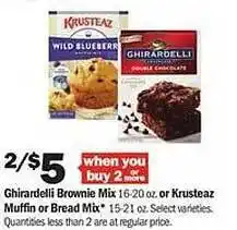 Meijer Ghiradelli brownie mix or krusteaz muffin or bread mix offer