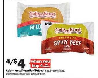 Meijer Golden krust frozen beef patties offer