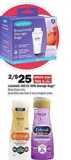 Meijer Lansinoh 100 ct. milk storage bags offer