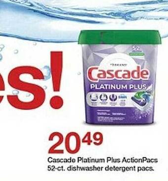 Target Cascade platinum plus actionpacs 52-ct dishwasher detergent pacs offer