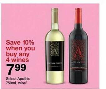 Target Select apothic 750ml wine offer