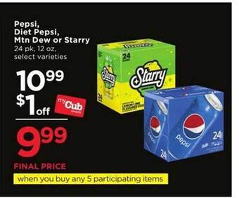 Cub Foods Pepsi diet pepsi mtn dew or starry offer
