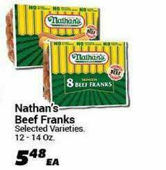 Cost Cutter Nathan's Beef Franks offer