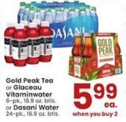 Albertsons Gold Peak Tea or Glaceau Vitaminwater offer
