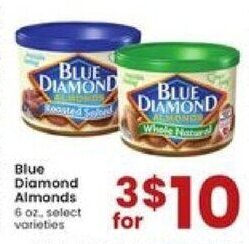 Albertsons Blue Diamond Almonds 6 oz offer