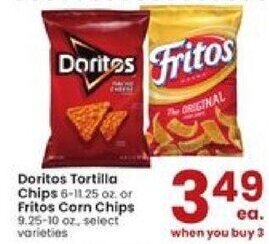 Albertsons Doritos Tortilla Chips 6-11.25 oz offer