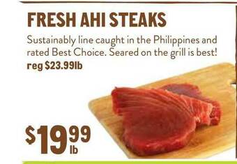 New Seasons Market Fresh Ahi Steaks offer