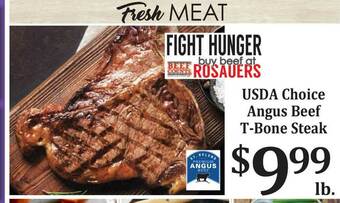 Rosauers USDA Choice Angus Beef T-Bone Steak offer