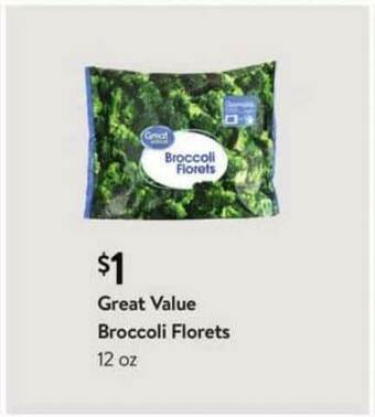 Walmart Great Value Broccoli Florets offer