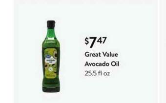 Walmart Great Value Avocado Oil offer