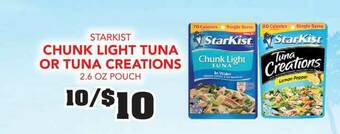 Fareway Starkist Chunk Light Tuna Or Tuna Creations 2.6 Oz Pouch offer