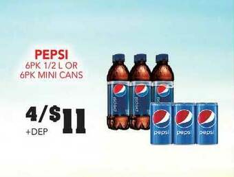 Fareway Pepsi 6 Pk 1-2 L Or 6 Pk Mini Cans offer