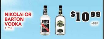 Fareway Nikolai Or Barton Vodka 1.75 L offer