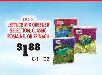 Fareway Dole Lettuce Mix Greener Selection, Classic Romaine, Or Spinach offer