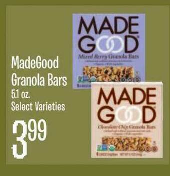 Jewel-Osco MadeGood Granola Bars offer