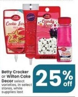 Albertsons Betty Crocker or Wilton Cake Decor offer