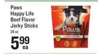 Lowes Foods Paws Happy Life Beef Flavor Jerky Sticks 25 Oz offer