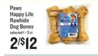 Lowes Foods Paws Happy Life Rawhide Dog Bones 1-3 Ct offer