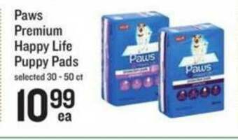 Lowes Foods Paws Premium Happy Life Puppy Pads 30-50 Ct offer
