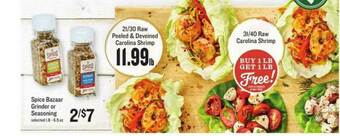 Lowes Foods Spice Bazaar Grinder Or Seasoning, 21-30 Raw Peeled & Deveined Carolina Shrimp, 31-40 Raw Carolina Shrimp offer