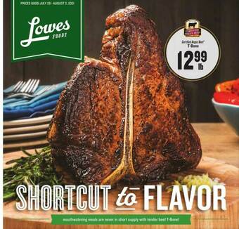Lowes Foods Certified Angus Beef T-bone offer