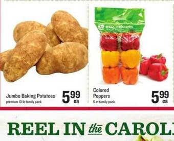 Lowes Foods Jumbo Baking Potatoes 10 Lb, Colored Peppers 6 Ct offer