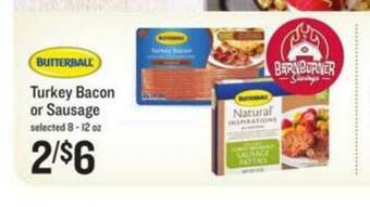 Lowes Foods Butterball Turkey Bacon Or Sausage 8-12 Oz offer