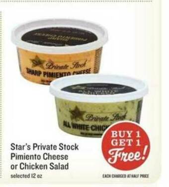 Lowes Foods Star's Private Stock Pimiento Cheese Or Chicken Salad 12 Oz offer
