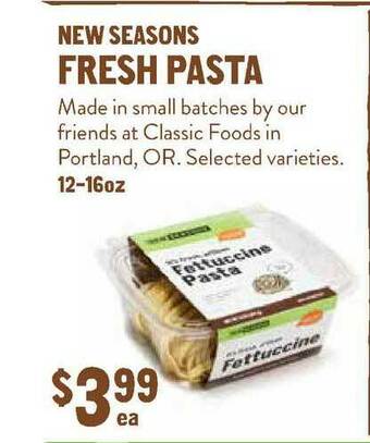 New Seasons Market New Seasons Fresh Pasta offer