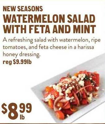 New Seasons Market New Seasons Watermelon Salad With Feta And Mint offer