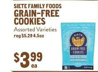 New Seasons Market Siete Family Foods Grain-free Cookies offer