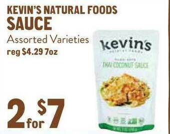 New Seasons Market Kevin's Natural Foods Sauce offer