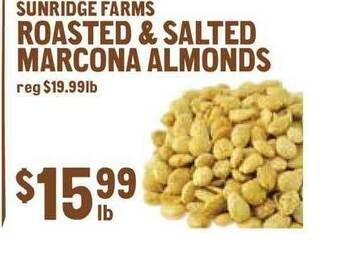 New Seasons Market Sunridge Farms Roasted & Salted Marcona Almonds offer