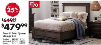 Big Lots Broyhill eden queen storage bed offer