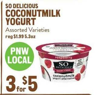 New Seasons Market So Delicious Coconutmilk Yogurt offer
